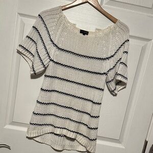 The Limited Black and White Striped Knit Top Y2K S